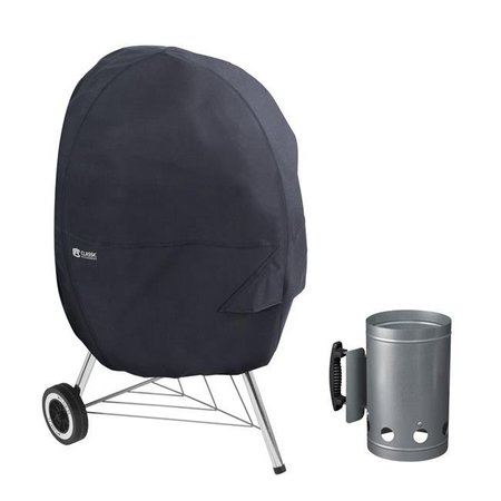 CLASSIC ACCESSORIES Classic Accessories 55-903-CHIMNY-EC Kettle Grill Cover with Charcoal Chimney; Black - Large 55-903-CHIMNY-EC